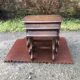 Vintage English nesting tables in elm.