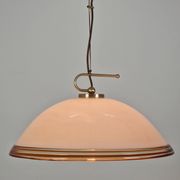 Vetrofond Italian Murano Glass Pendant Light with Brass Fixtures, 1980's