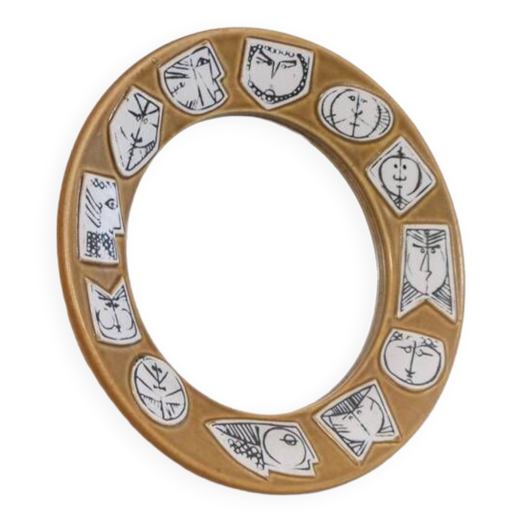 Ceramic mirror by Lisa Larsson for Gustavsberg 1960