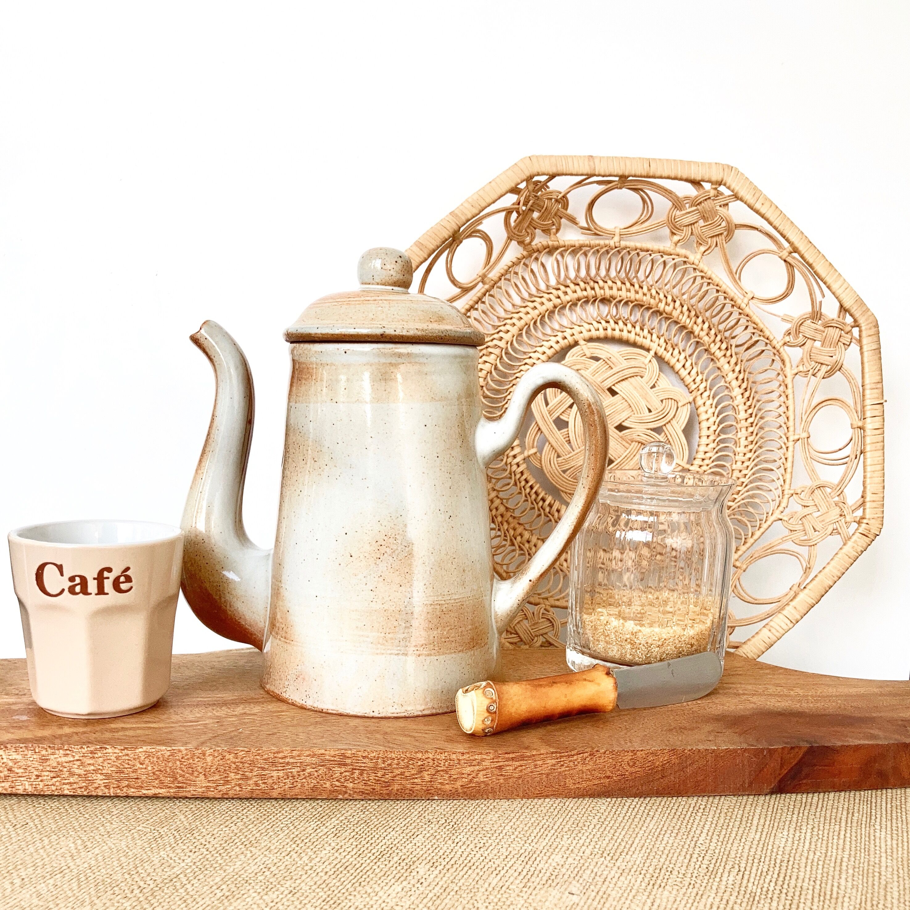 Enamelled stoneware coffee maker