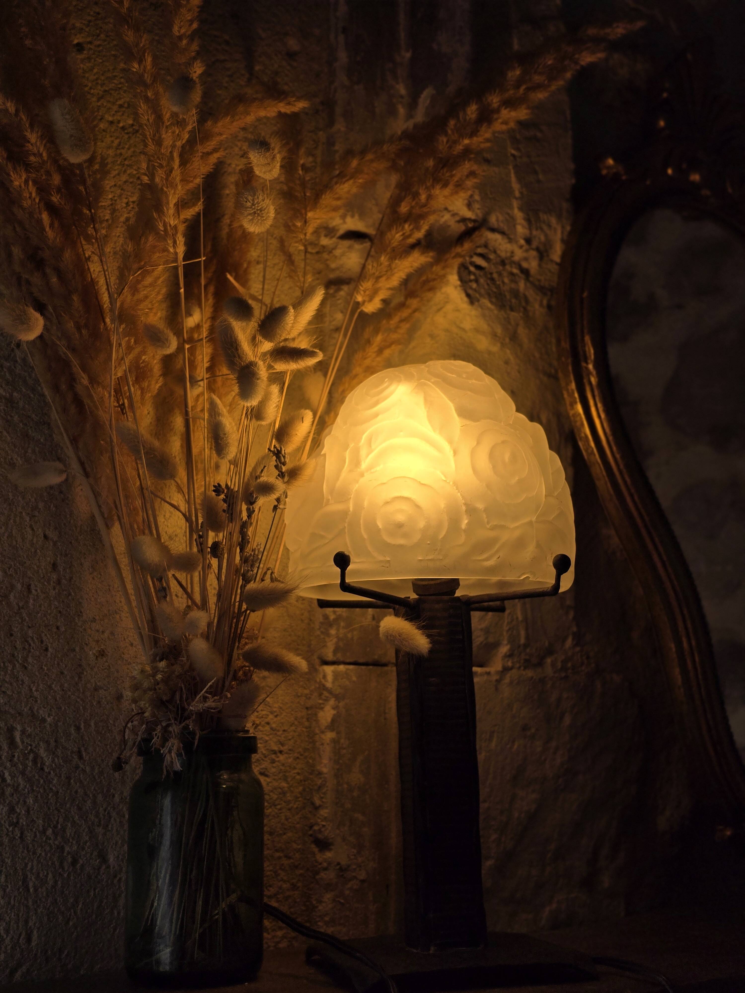 Lampe Art Déco fer forgé 1930