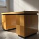 Hugues Chevalier "Princeton" desk – light maple & leather 1980's