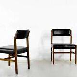 Set Of 4 Midcentury Solid Teak Danish Style Chairs. Vintage Modern / Retro.
