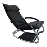 Fauteuil à bascule en cuir par Jochen Hoffman, années 1990