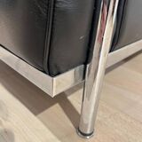 Black Leather LC2 Club Chair with Chromed Frame by Le Corbusier for Cassina, 1965