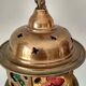 Suspension lantern in moucharabieh brass, colored windows