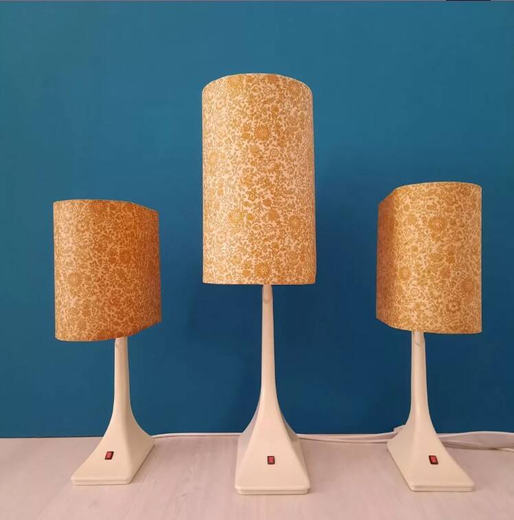 Three lamps space age flower print - 1960s