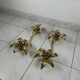 Vintage set of two messing flower wall lamps