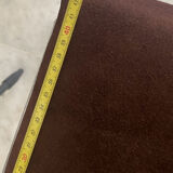 Quatre chaises chrome et velours ras marron design 70