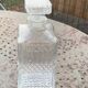 Whiskey carafe and ice bucket in transparent glass and meta handle, gilded brass, diamond pattern