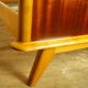 Daybed pieds compas en chêne doré et placage façon teck