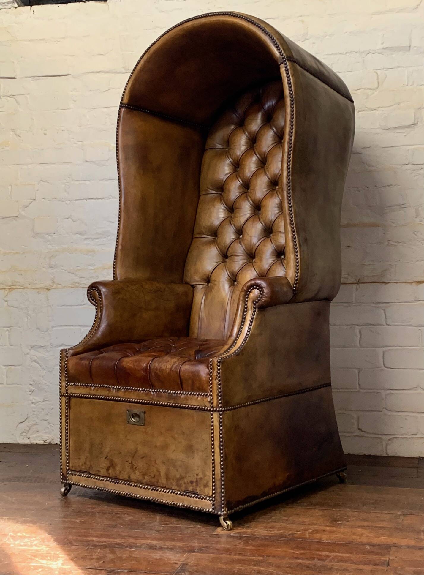 A Rare & Exceptional Deep-Buttoned Chesterfield Porter’s Chair Circa 1920’s