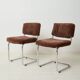 Pair of chrome and velvet chairs, Roche Bobois, 1970s
