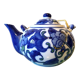 Hand-painted blue floral pattern teapot