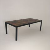 Rectangular ceramic and metal coffee table