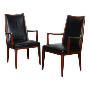 Paire de fauteuils vintage - cuir