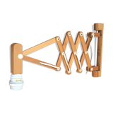 Wooden scissor or accordion wall sconce - vintage - 1960