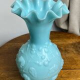 Blue opaline glass vase