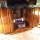Art Deco extra furniture 1920/1940 to install or fix, wooden, central mirror, 2 doors, 1 drawer