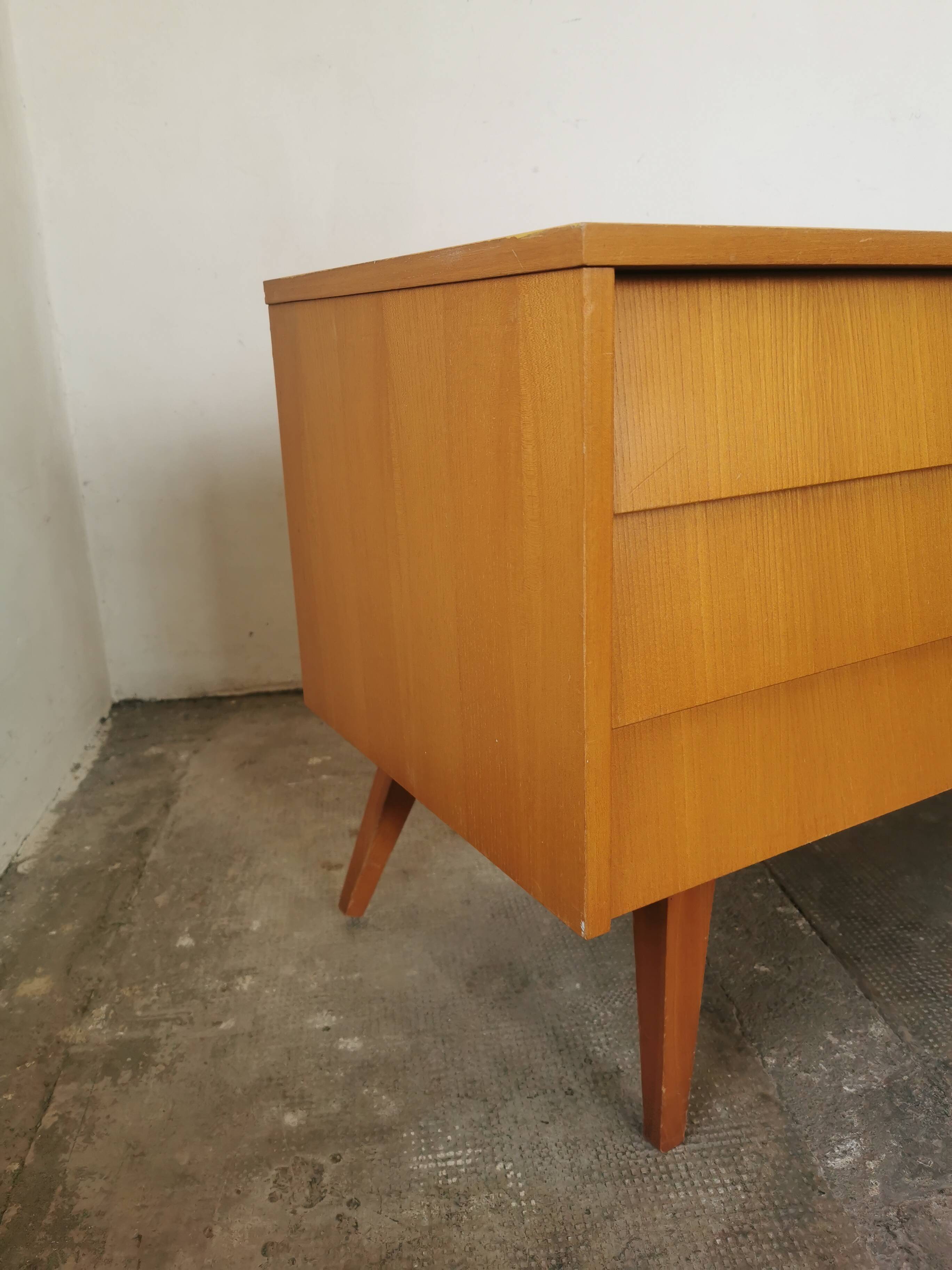 Small vintage blond wood sideboard