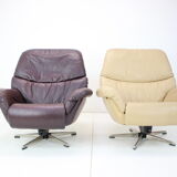 Set of two scandinavian adjustable leather armchairs by peem, 1970s, finland