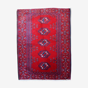 Vintage handmade Turkoman rug 58cm x 79cm 1970
