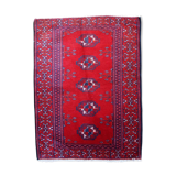 Vintage handmade Turkoman rug 58cm x 79cm 1970
