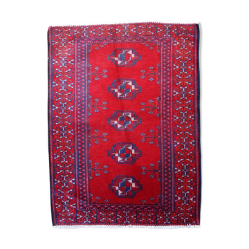 Vintage handmade Turkoman rug 58cm x 79cm 1970
