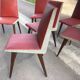 Chaises vintage skaï pied compas