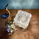 Vintage globe table lamp in molded glass