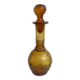 Amber carafe in molded and blown glass 50s
