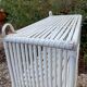 Vintage white rattan wall shelf