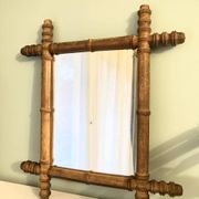 Bamboo wood mirror from the early 20th century.