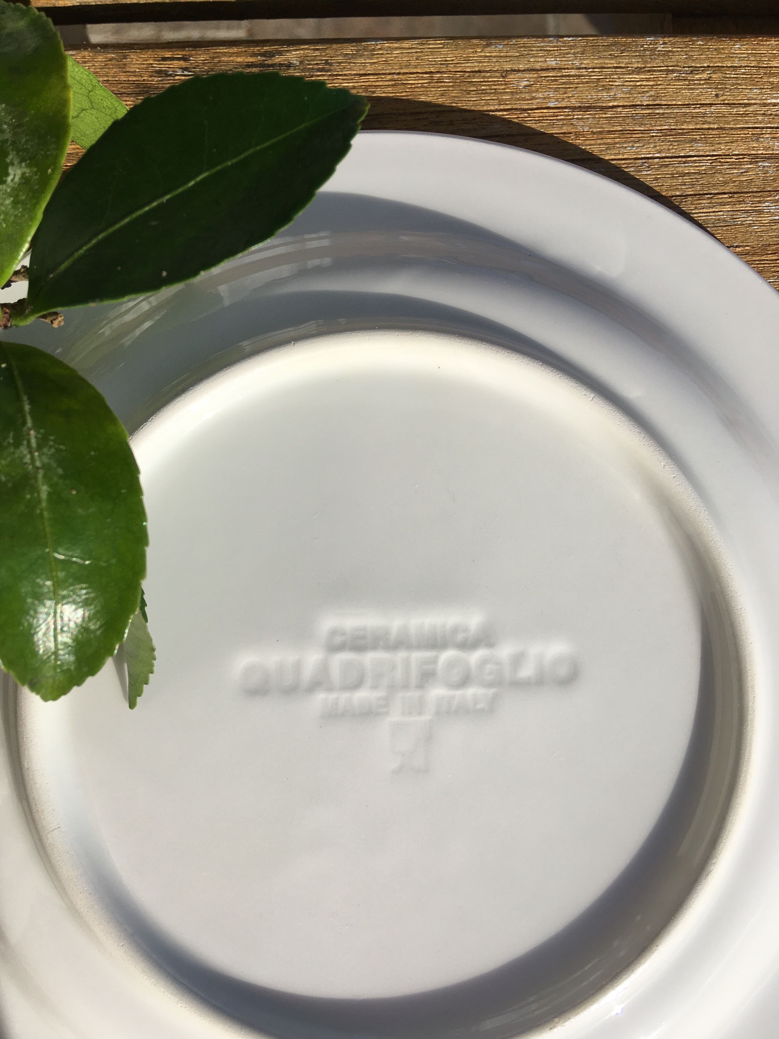 Speckled dessert plates blue gray Quadrifoglio