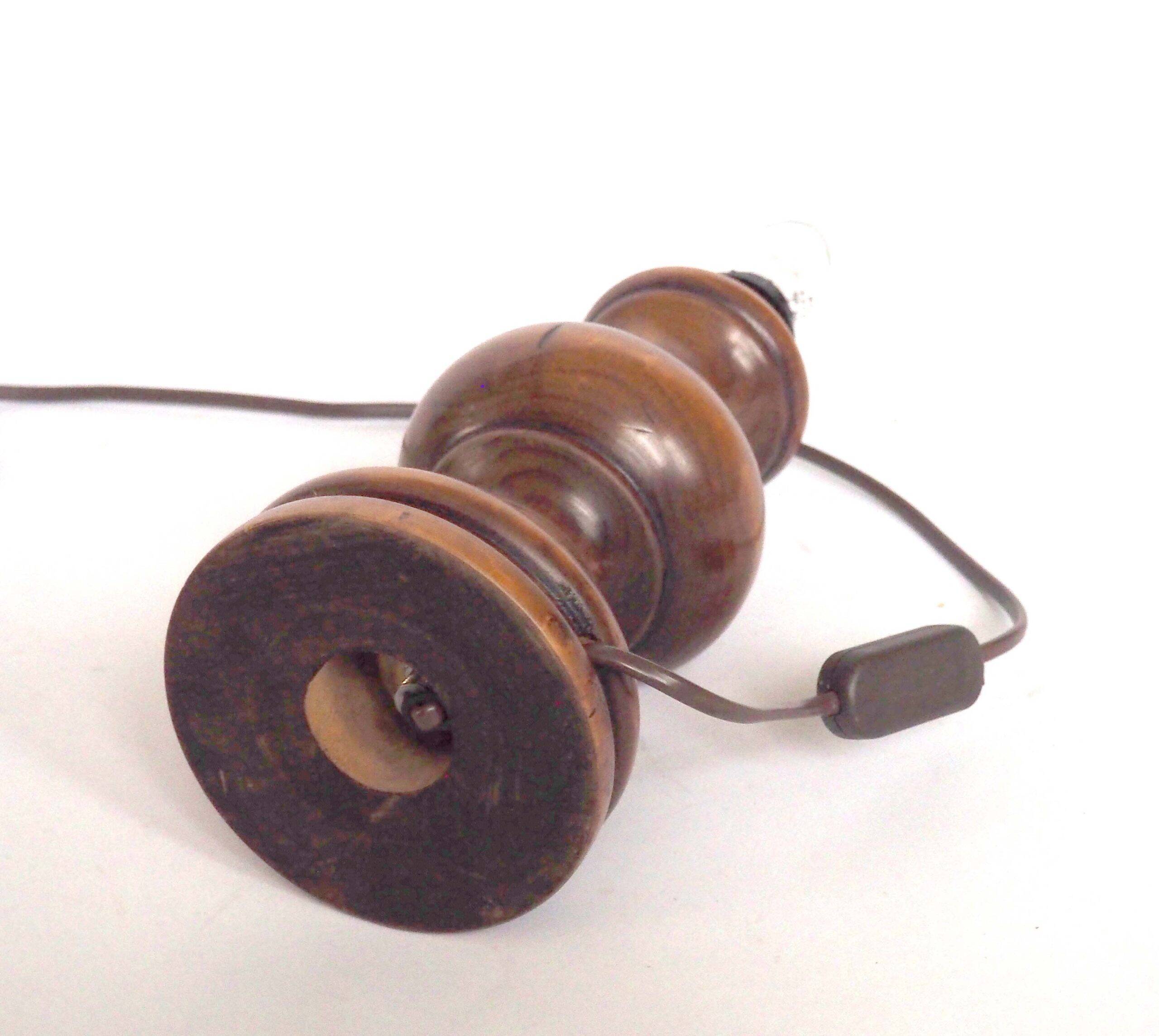 Turned wooden lamp base