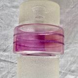 Vintage white and mauve pink frosted glass pendant lamp