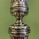 Pair of silvered bronze candlesticks from the 19th century in Louis XVI style signed Voisenet.