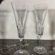 Series of 4 vintage crystal champagne flutes
