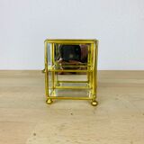 Miniature display case brass and glass, shelf