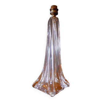 Large 1950s Lamp Base In Crystal From Daum France