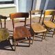 Lot de 6 chaises de bistrot dépareillées bois