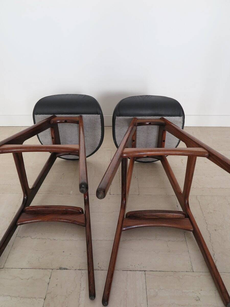 Scandinavian Bar Stools by Erik Buch, 1960s, Set of 2
