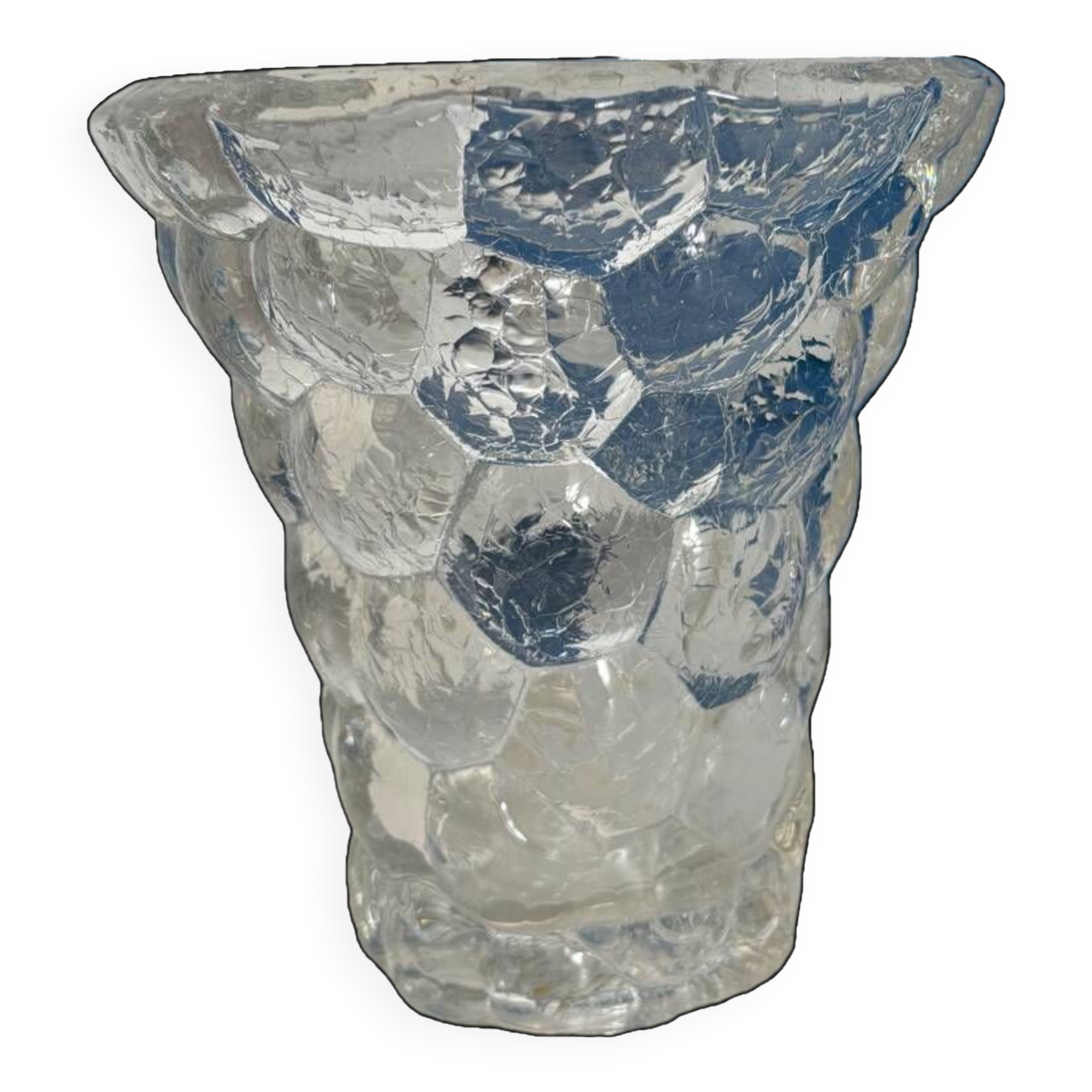 P Davesn honeycomb crystal vase, France