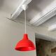 Red geometric pendant light