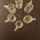 6 shot glasses pressed glass molded choppe shape