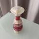 Vintage Patchwork Onyx Vase – Pink & White Stone, Handcrafted (ca. 1970s)