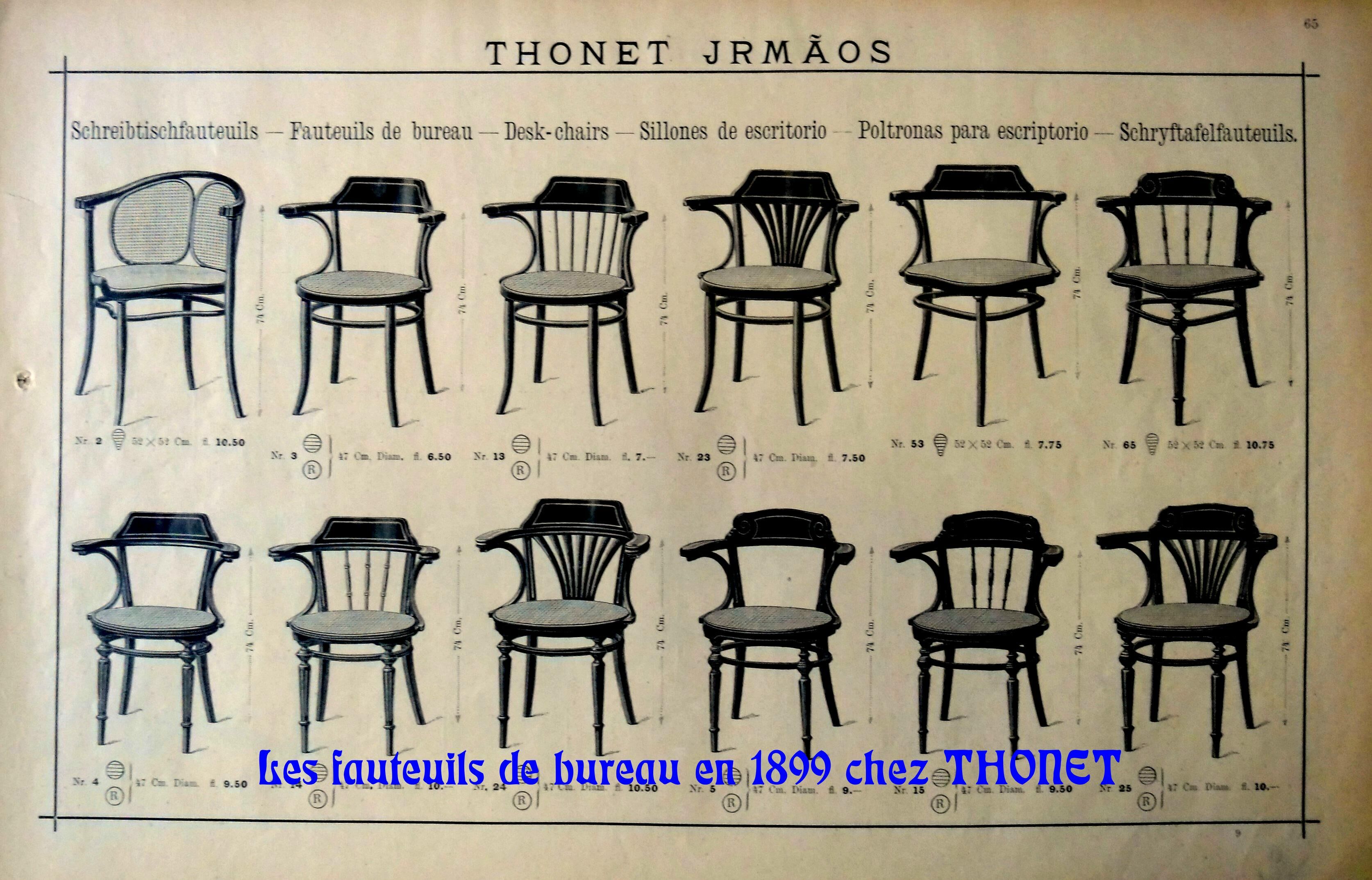 Thonet office armchair N°3 wooden seat, circa 1900