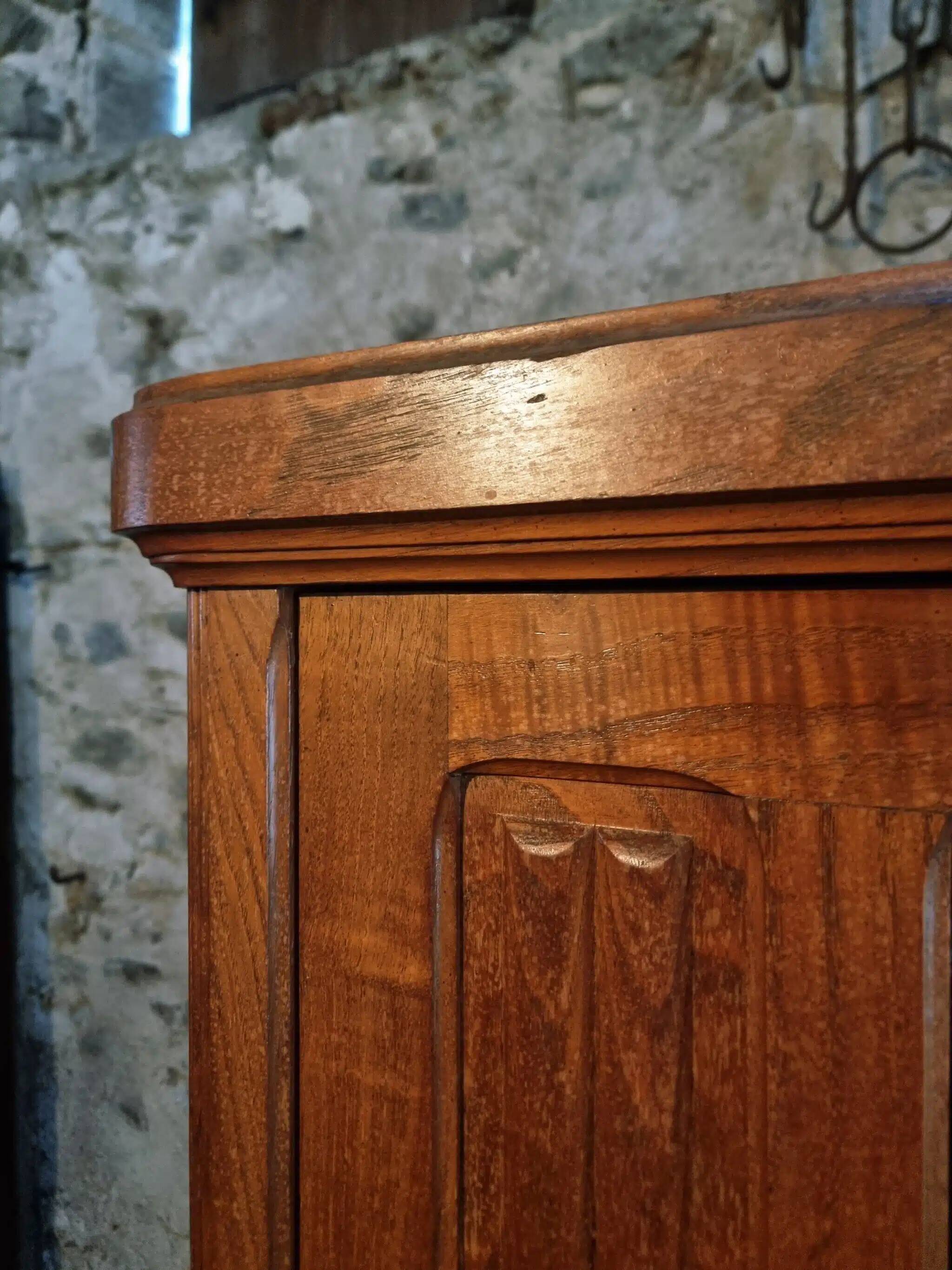 French antique oak wardrobe from the 1930s.