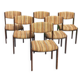 Set of 6 designer chairs from the 1970s.