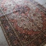 Ancient Indian silk carpet and wool